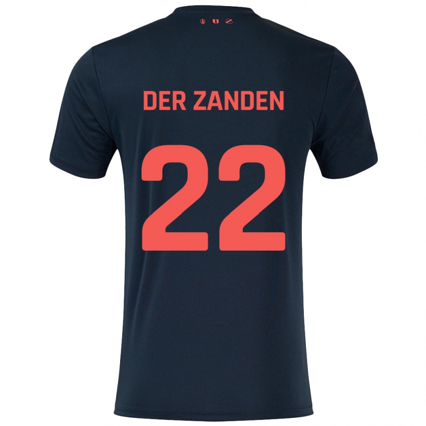 Kandiny Herren Iise Van Der Zanden #22 Schwarz Rot Auswärtstrikot Trikot 2024/25 T-Shirt