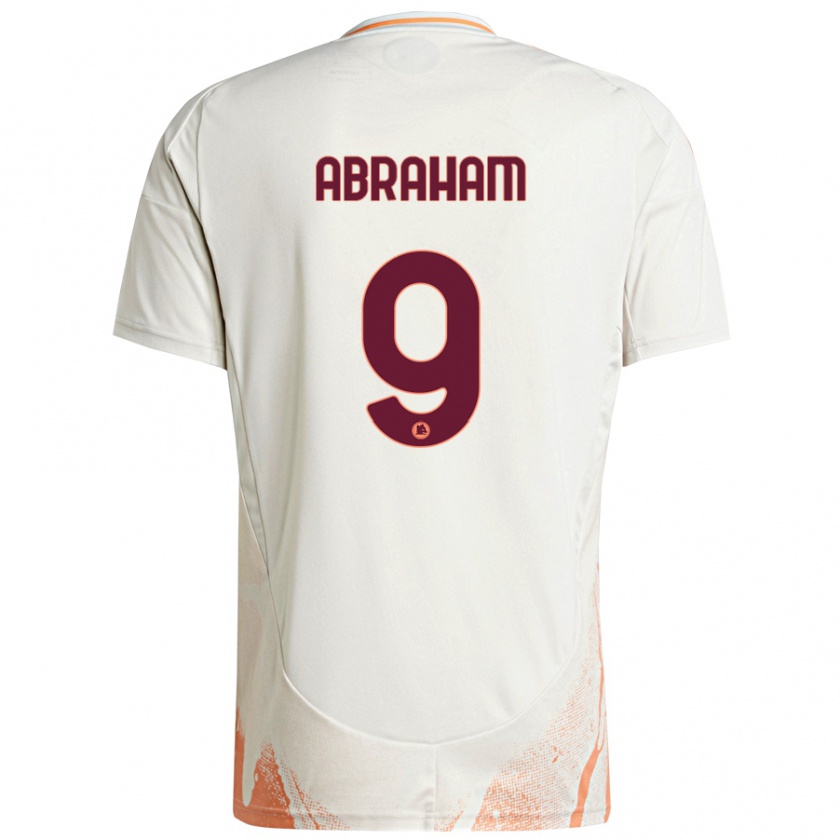 Kandiny Herren Tammy Abraham #9 Cremeweiß Orange Auswärtstrikot Trikot 2024/25 T-Shirt