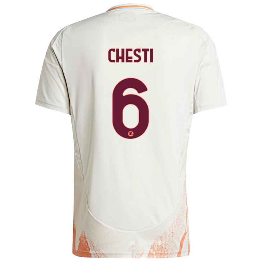 Kandiny Herren Francesco Chesti #6 Cremeweiß Orange Auswärtstrikot Trikot 2024/25 T-Shirt