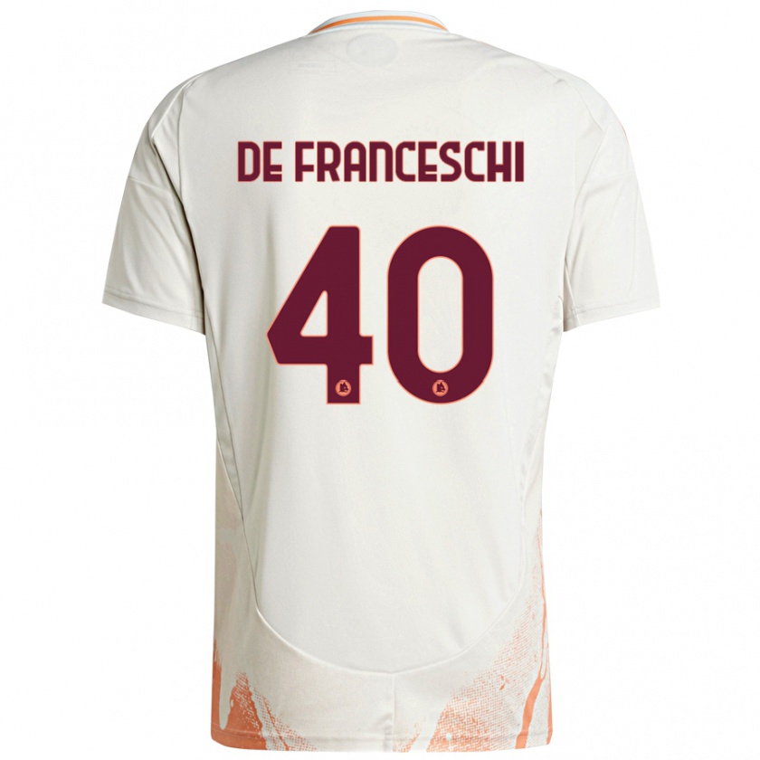 Kandiny Herren Leonardo De Franceschi #40 Cremeweiß Orange Auswärtstrikot Trikot 2024/25 T-Shirt