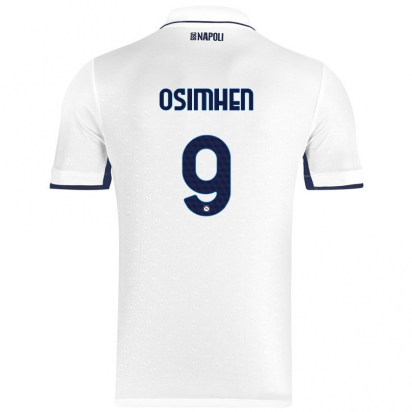 Kandiny Herren Victor Osimhen #9 Weiß Königsblau Auswärtstrikot Trikot 2024/25 T-Shirt