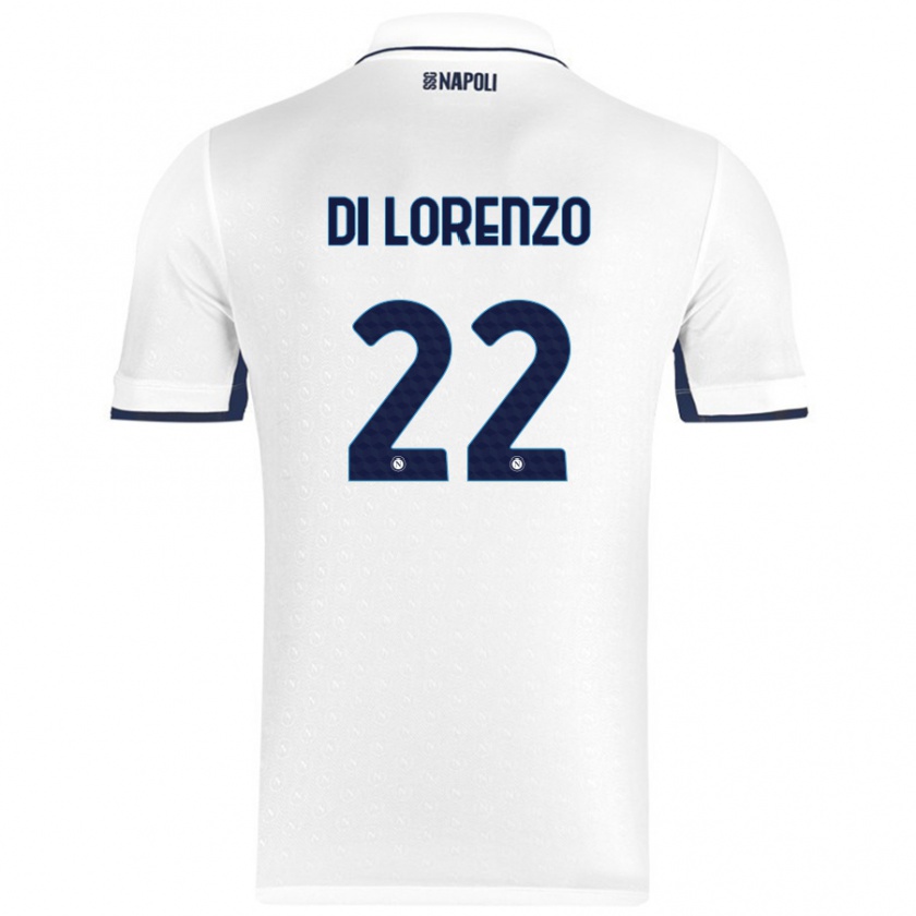 Kandiny Herren Giovanni Di Lorenzo #22 Weiß Königsblau Auswärtstrikot Trikot 2024/25 T-Shirt