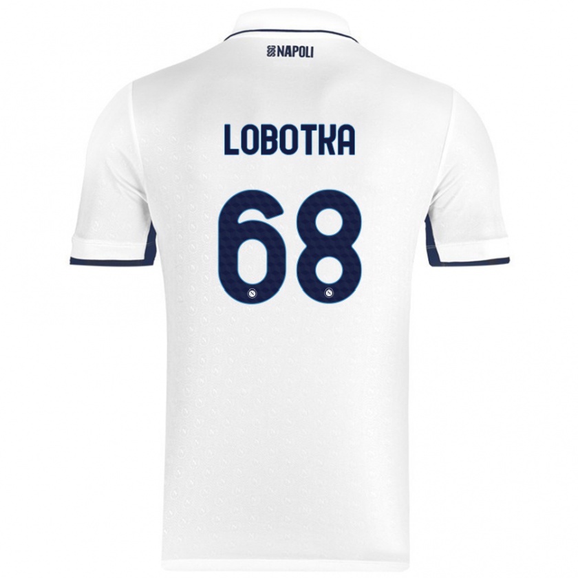 Kandiny Herren Stanislav Lobotka #68 Weiß Königsblau Auswärtstrikot Trikot 2024/25 T-Shirt