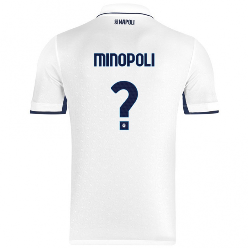 Kandiny Herren Francesco Minopoli #0 Weiß Königsblau Auswärtstrikot Trikot 2024/25 T-Shirt