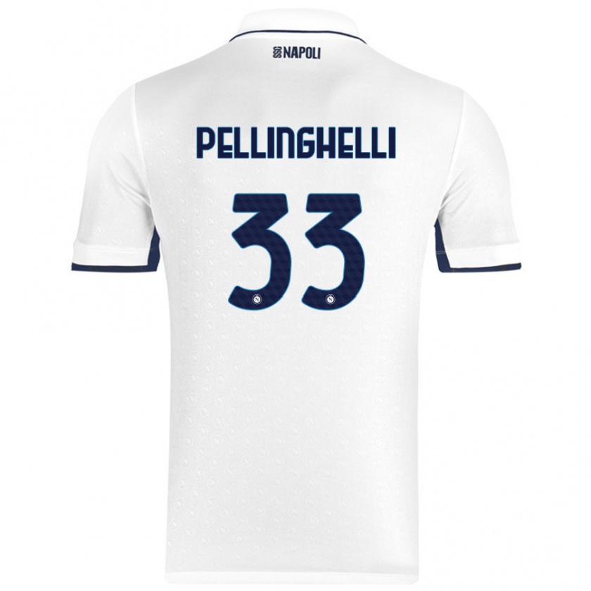 Kandiny Herren Alice Pellinghelli #33 Weiß Königsblau Auswärtstrikot Trikot 2024/25 T-Shirt