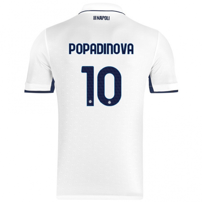 Kandiny Herren Evdokiya Popadinova #10 Weiß Königsblau Auswärtstrikot Trikot 2024/25 T-Shirt