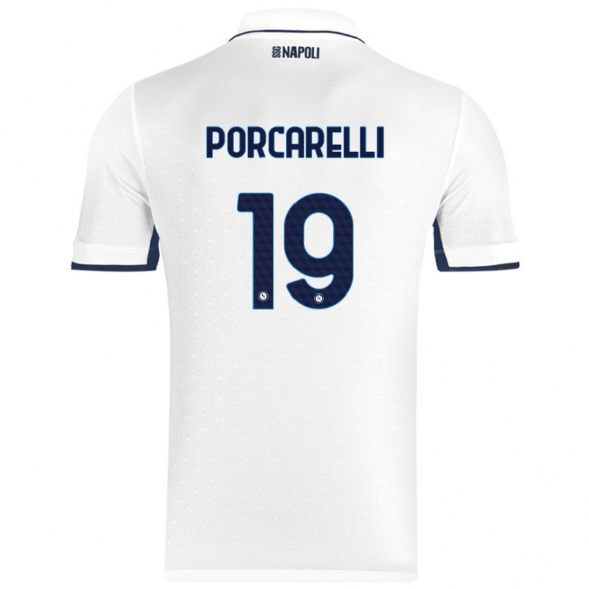 Kandiny Herren Maddelena Porcarelli #19 Weiß Königsblau Auswärtstrikot Trikot 2024/25 T-Shirt