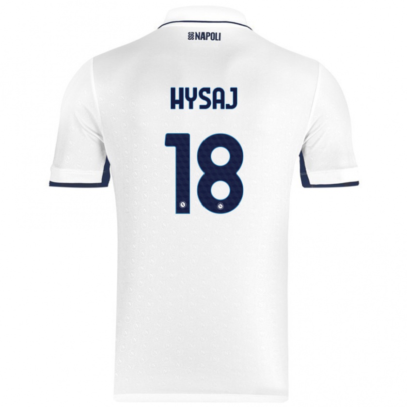 Kandiny Herren Daniel Hysaj #18 Weiß Königsblau Auswärtstrikot Trikot 2024/25 T-Shirt