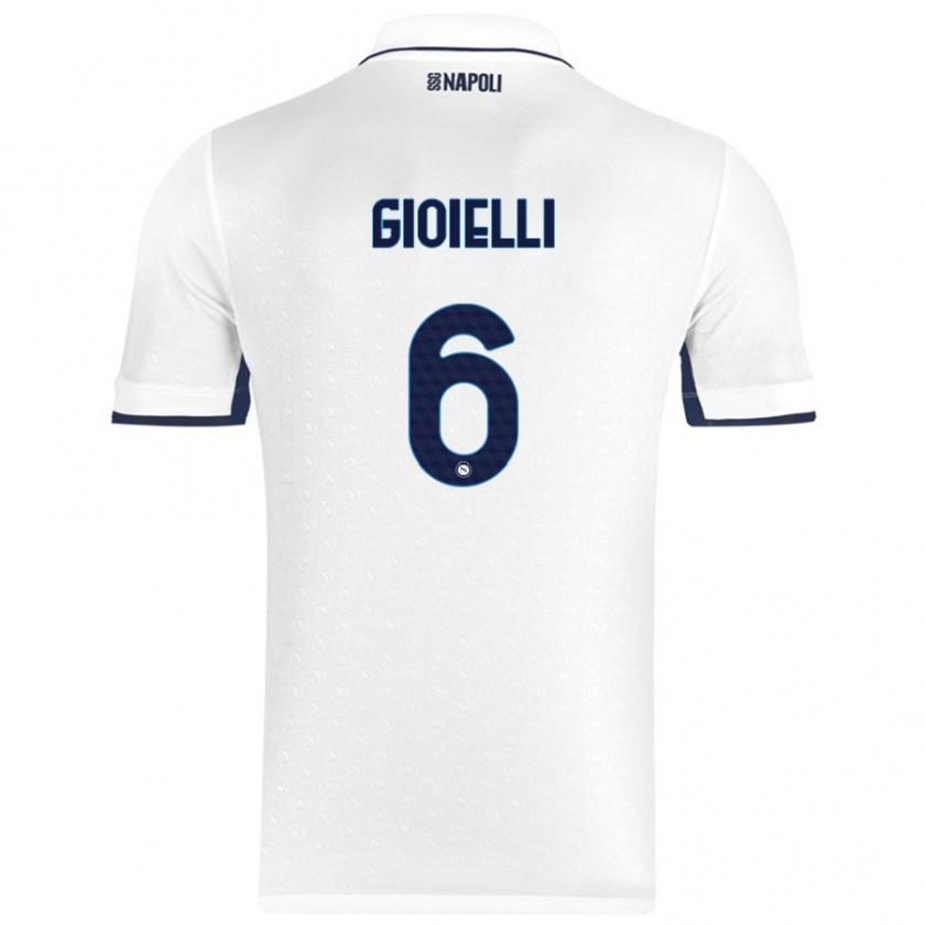 Kandiny Herren Francesco Pio Gioielli #6 Weiß Königsblau Auswärtstrikot Trikot 2024/25 T-Shirt