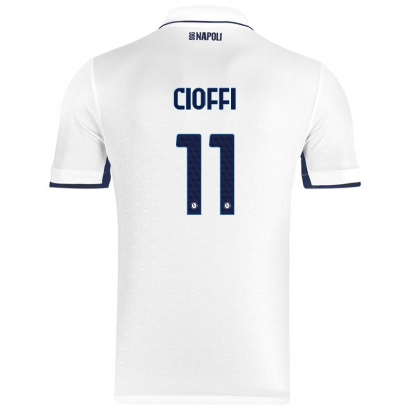 Kandiny Herren Antonio Cioffi #11 Weiß Königsblau Auswärtstrikot Trikot 2024/25 T-Shirt