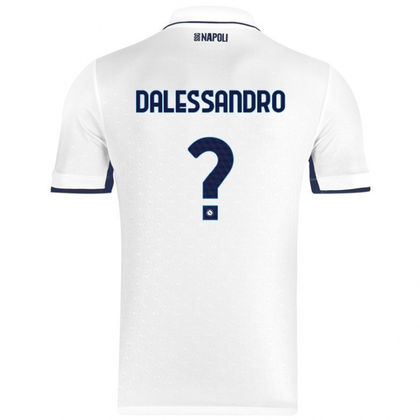 Kandiny Herren Nicola Dalessandro #0 Weiß Königsblau Auswärtstrikot Trikot 2024/25 T-Shirt