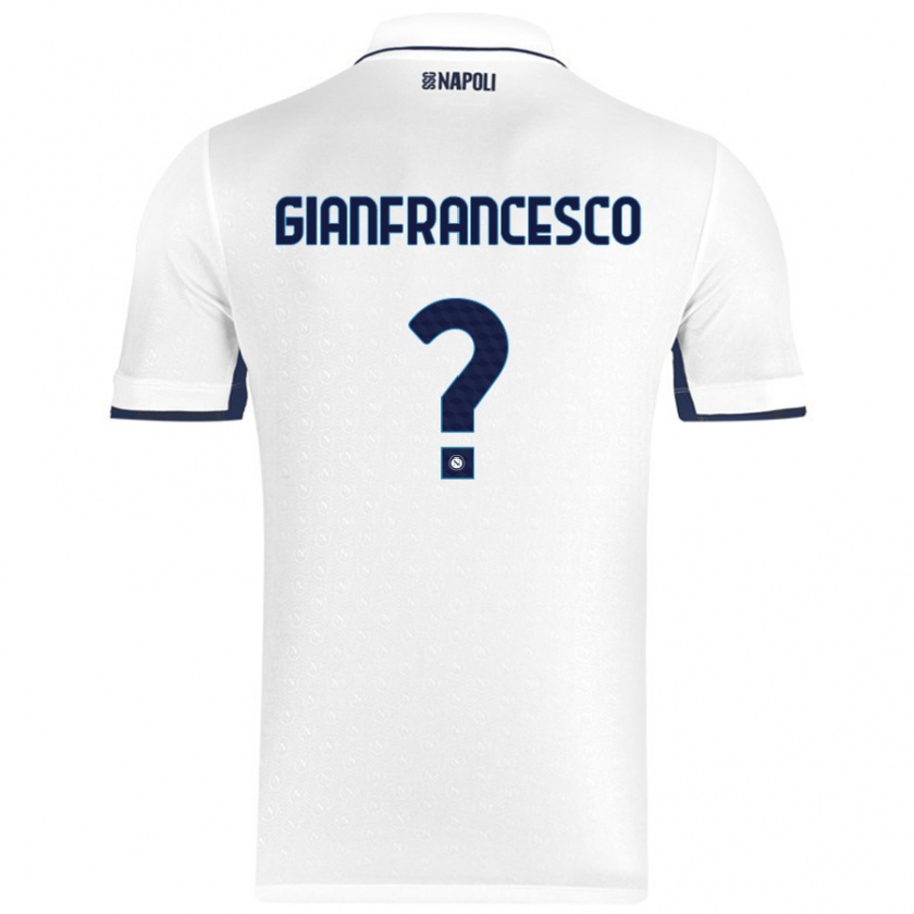 Kandiny Herren Sergio Gianfrancesco #0 Weiß Königsblau Auswärtstrikot Trikot 2024/25 T-Shirt