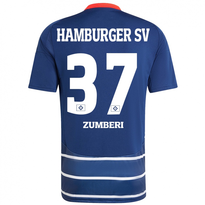 Kandiny Herren Valon Zumberi #37 Dunkelblau Auswärtstrikot Trikot 2024/25 T-Shirt