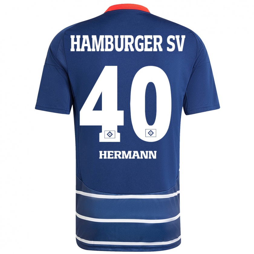 Kandiny Herren Hannes Hermann #40 Dunkelblau Auswärtstrikot Trikot 2024/25 T-Shirt