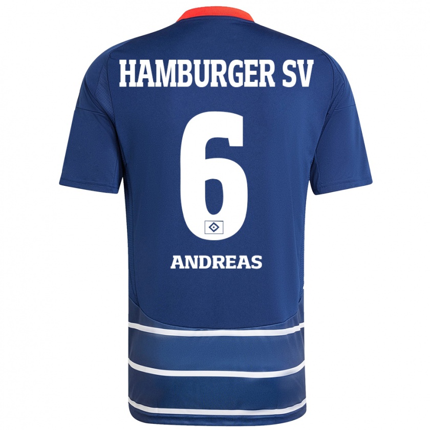 Kandiny Herren Noah Andreas #6 Dunkelblau Auswärtstrikot Trikot 2024/25 T-Shirt