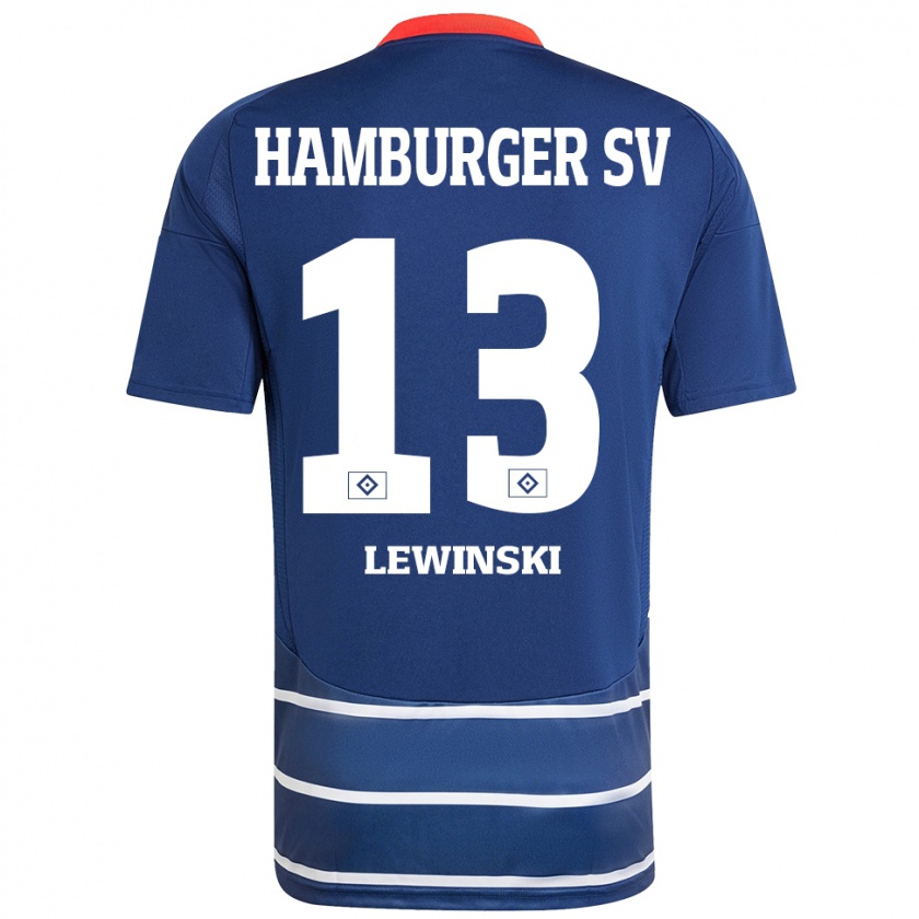 Kandiny Herren Fyn-Luca Lewinski #13 Dunkelblau Auswärtstrikot Trikot 2024/25 T-Shirt