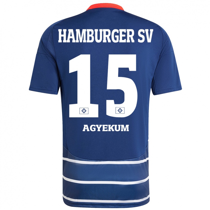 Kandiny Herren Joel Agyekum #15 Dunkelblau Auswärtstrikot Trikot 2024/25 T-Shirt