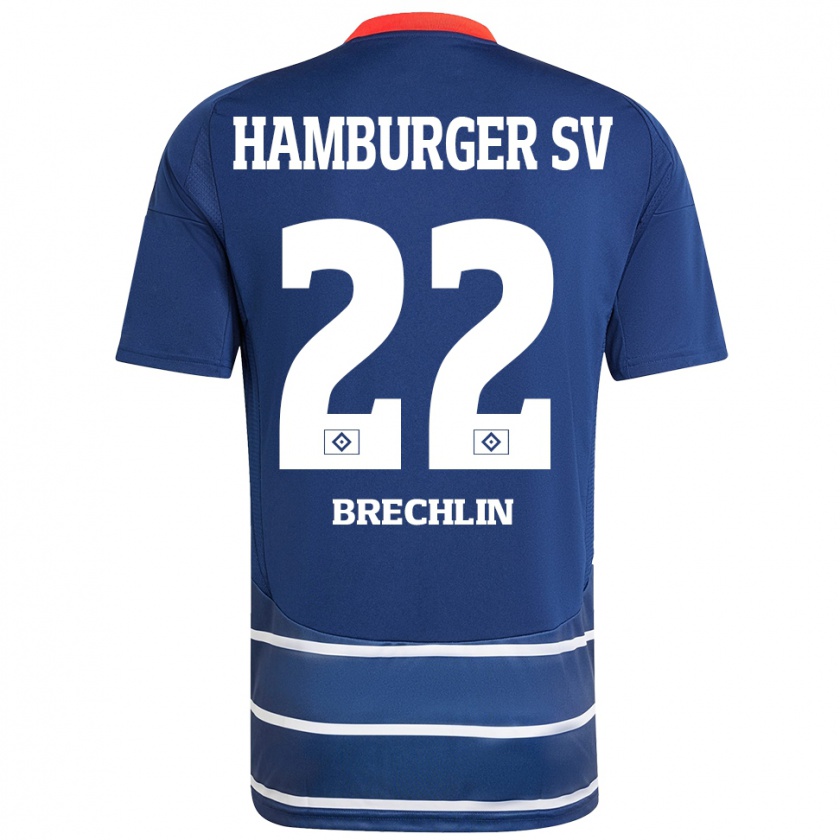 Kandiny Herren Bjarne Brechlin #22 Dunkelblau Auswärtstrikot Trikot 2024/25 T-Shirt