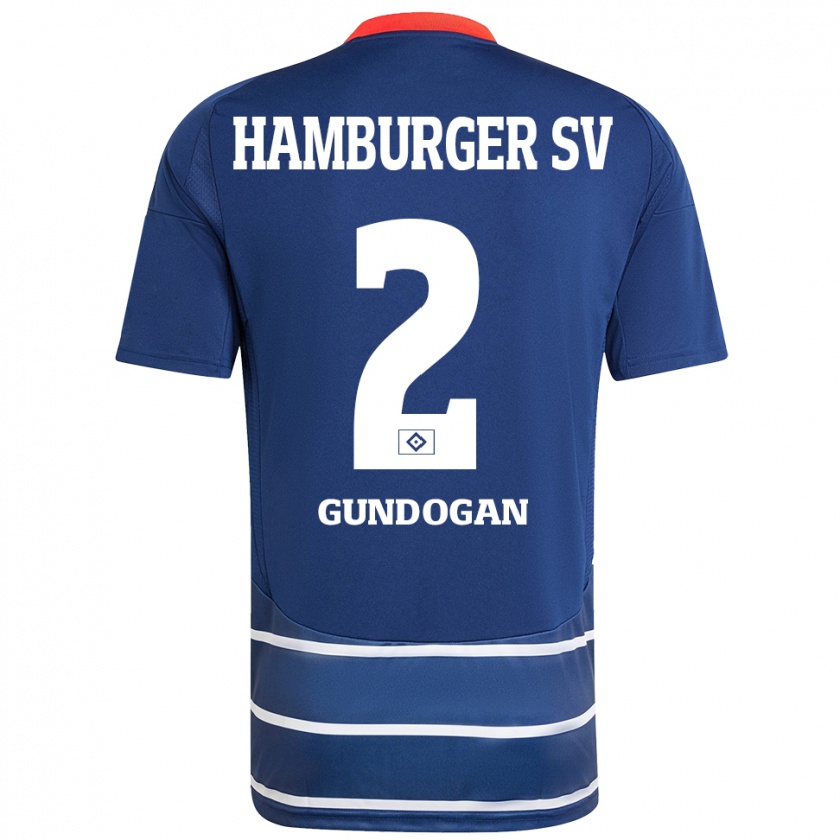 Kandiny Herren Haci Gündogan #2 Dunkelblau Auswärtstrikot Trikot 2024/25 T-Shirt