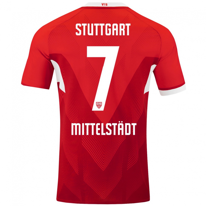 Kandiny Herren Maximilian Mittelstädt #7 Rot Weiß Auswärtstrikot Trikot 2024/25 T-Shirt