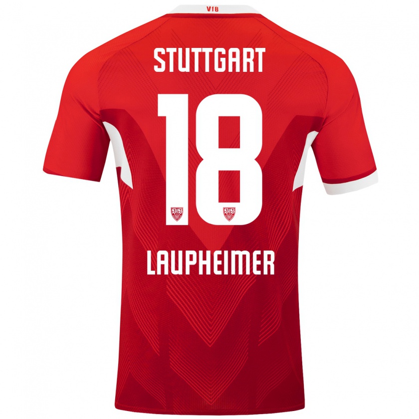 Kandiny Herren Lukas Laupheimer #18 Rot Weiß Auswärtstrikot Trikot 2024/25 T-Shirt