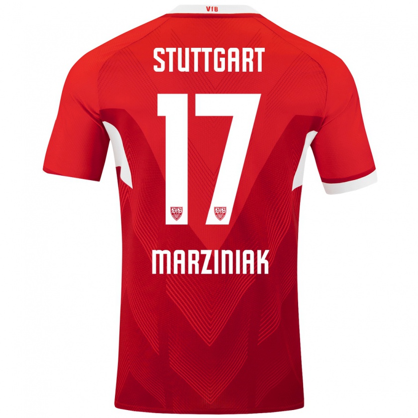 Kandiny Herren Chiara Marziniak #17 Rot Weiß Auswärtstrikot Trikot 2024/25 T-Shirt