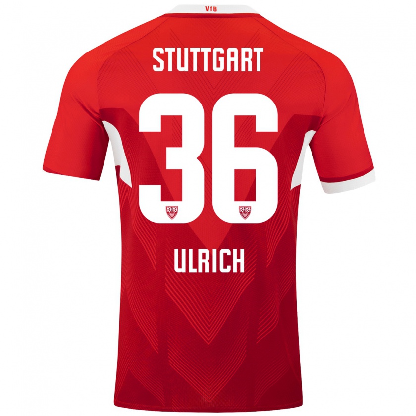 Kandiny Herren Laurin Ulrich #36 Rot Weiß Auswärtstrikot Trikot 2024/25 T-Shirt