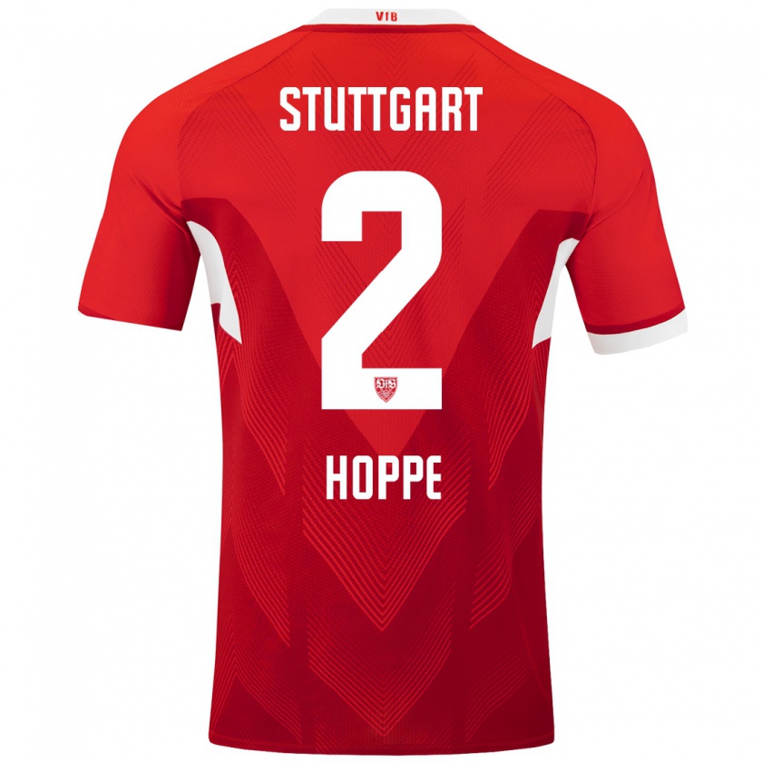 Kandiny Herren Mattis Hoppe #2 Rot Weiß Auswärtstrikot Trikot 2024/25 T-Shirt