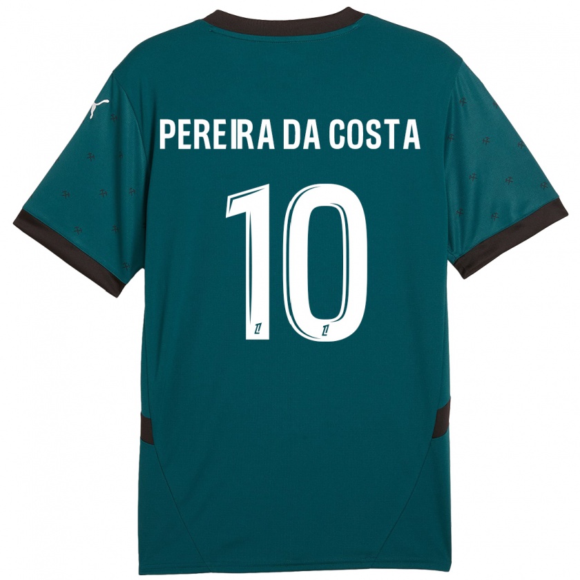 Kandiny Herren David Pereira Da Costa #10 Dunkelgrün Auswärtstrikot Trikot 2024/25 T-Shirt