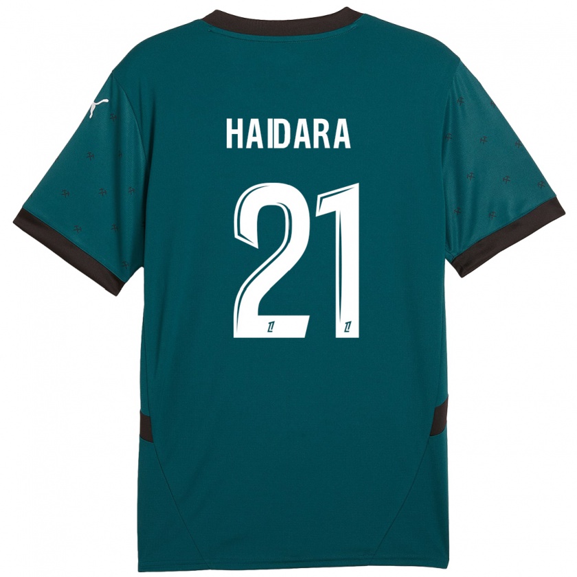 Kandiny Herren Massadio Haidara #21 Dunkelgrün Auswärtstrikot Trikot 2024/25 T-Shirt