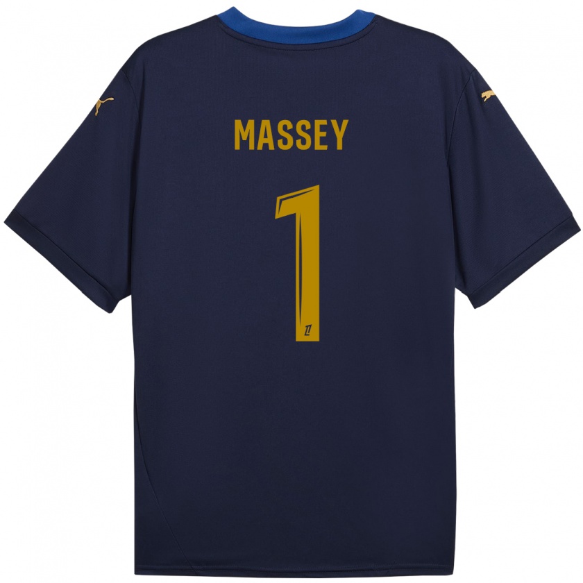 Kandiny Herren Kayza Massey #1 Marineblau Gold Auswärtstrikot Trikot 2024/25 T-Shirt