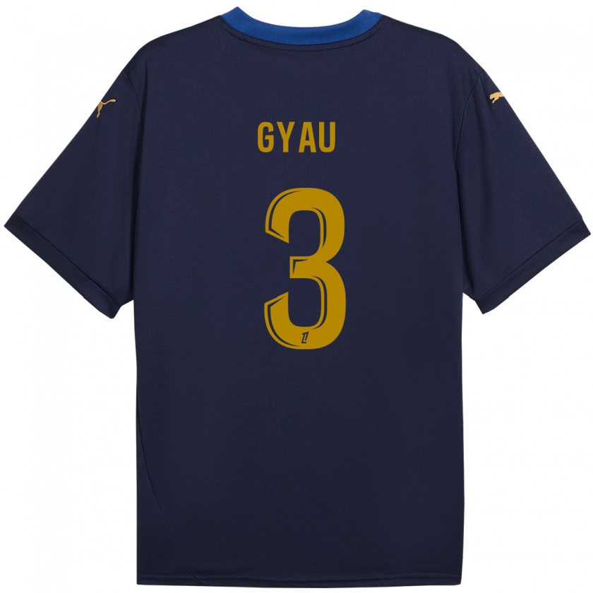 Kandiny Herren Mia Gyau #3 Marineblau Gold Auswärtstrikot Trikot 2024/25 T-Shirt