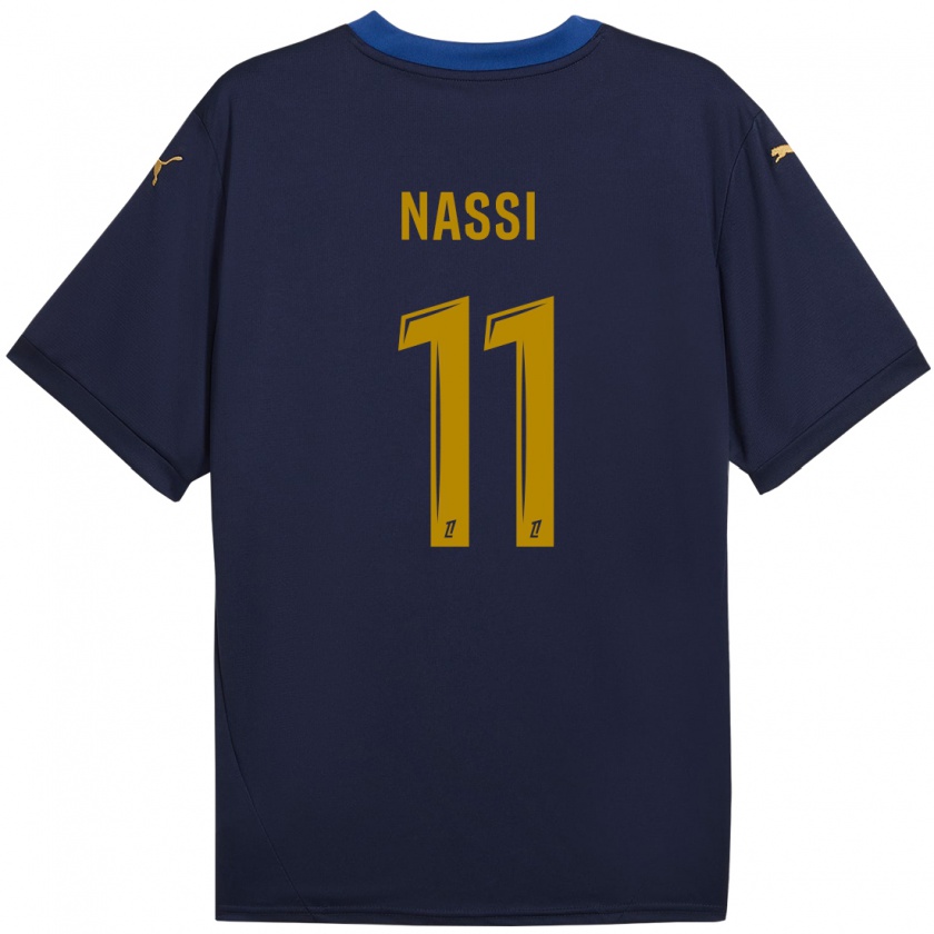 Kandiny Herren Jade Nassi #11 Marineblau Gold Auswärtstrikot Trikot 2024/25 T-Shirt