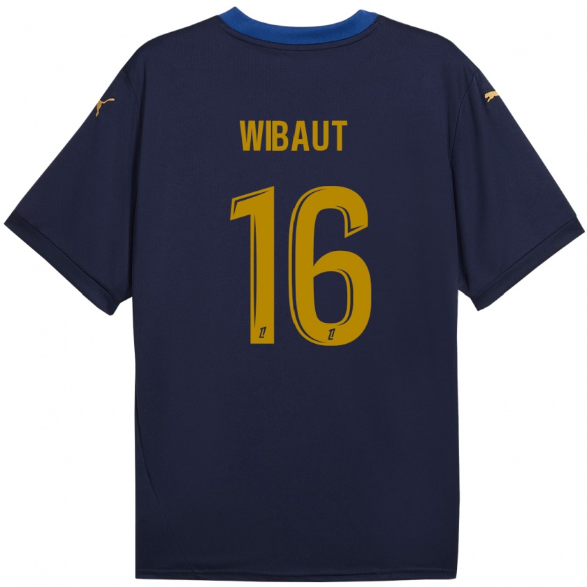 Kandiny Herren Clara Wibaut #16 Marineblau Gold Auswärtstrikot Trikot 2024/25 T-Shirt