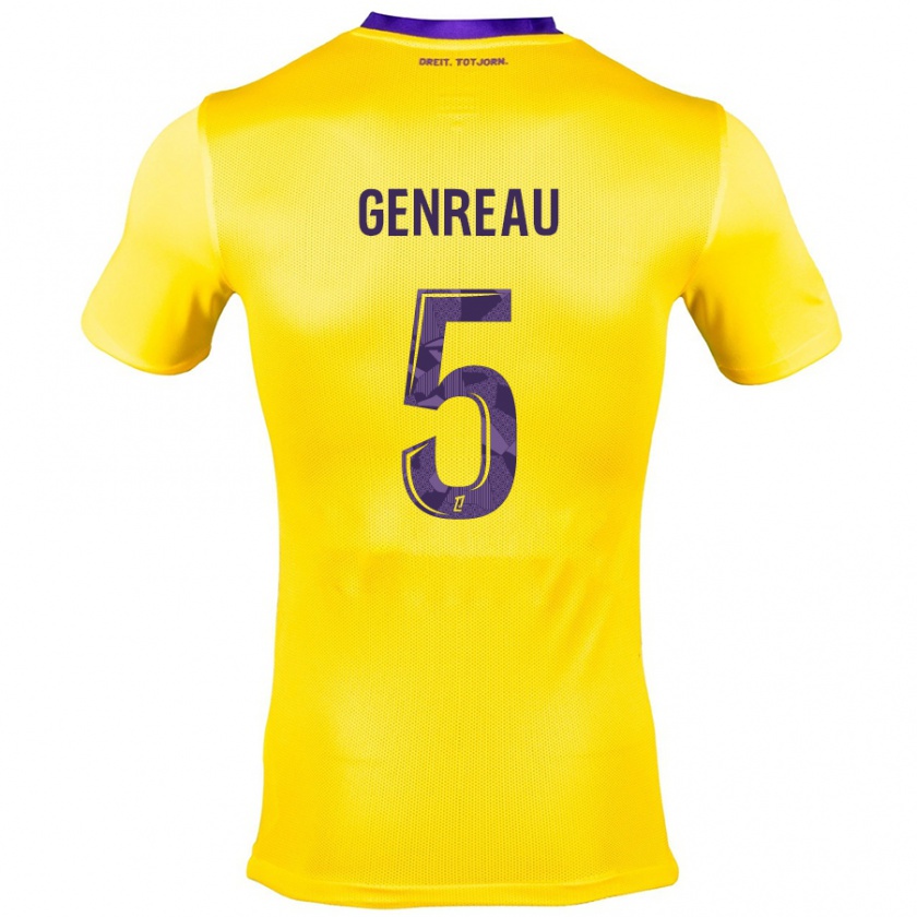 Kandiny Herren Denis Genreau #5 Gelb Lila Auswärtstrikot Trikot 2024/25 T-Shirt