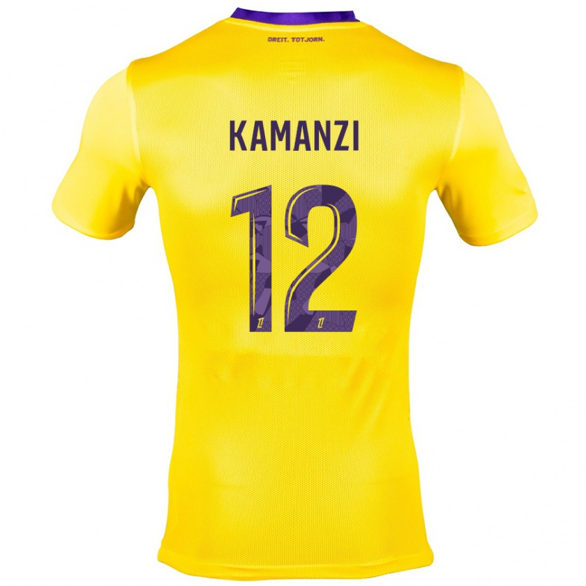 Kandiny Herren Warren Kamanzi #12 Gelb Lila Auswärtstrikot Trikot 2024/25 T-Shirt