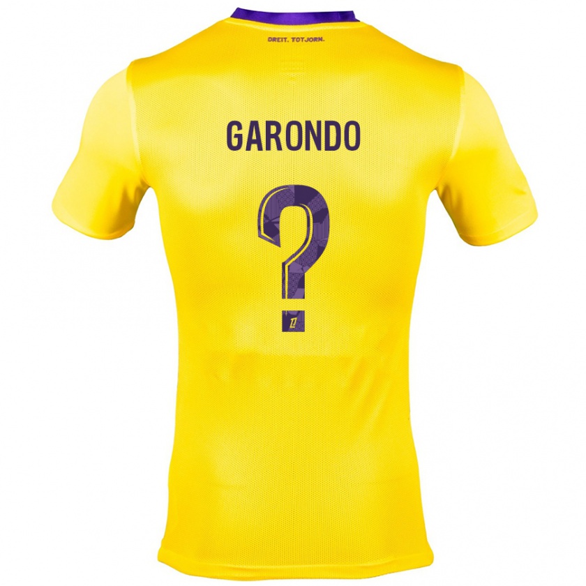 Kandiny Herren Thibaud Garondo #0 Gelb Lila Auswärtstrikot Trikot 2024/25 T-Shirt