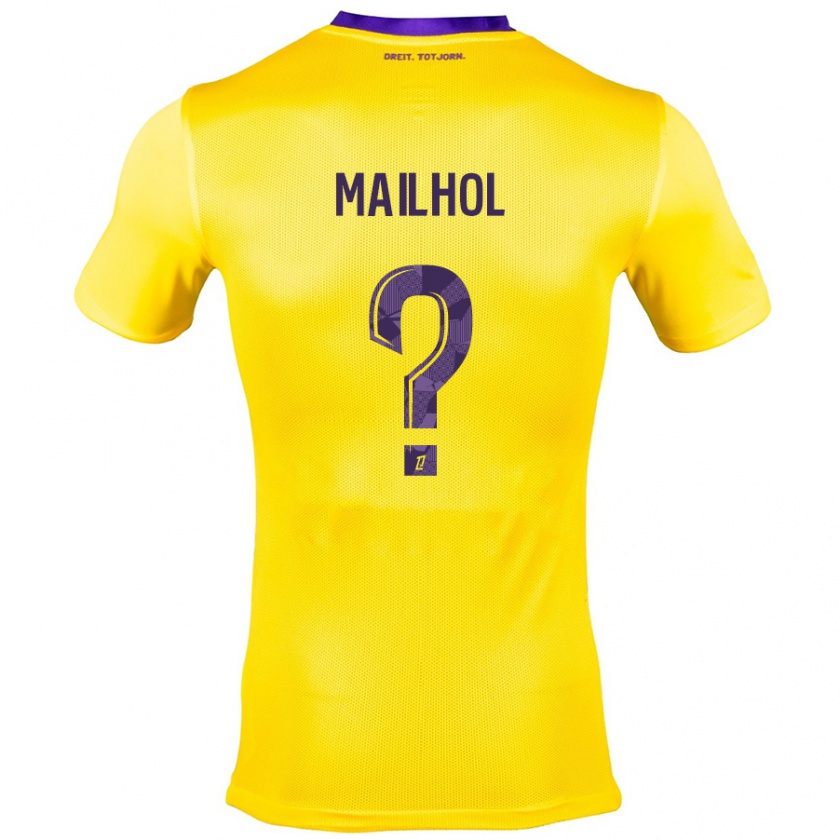 Kandiny Herren Luca Mailhol #0 Gelb Lila Auswärtstrikot Trikot 2024/25 T-Shirt