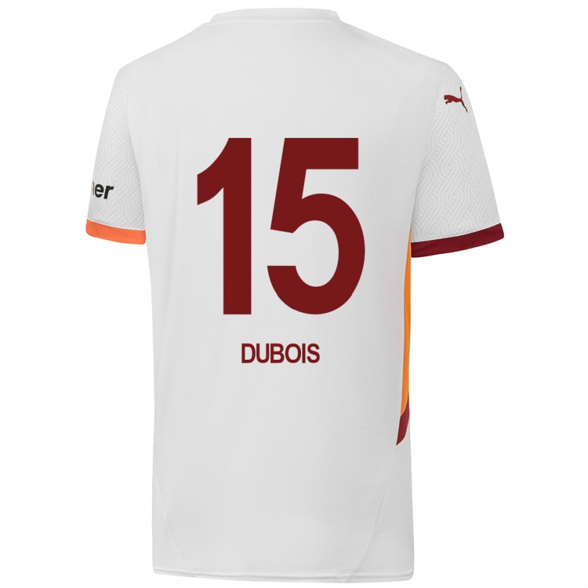 Kandiny Herren Léo Dubois #15 Weiß Gelb Rot Auswärtstrikot Trikot 2024/25 T-Shirt