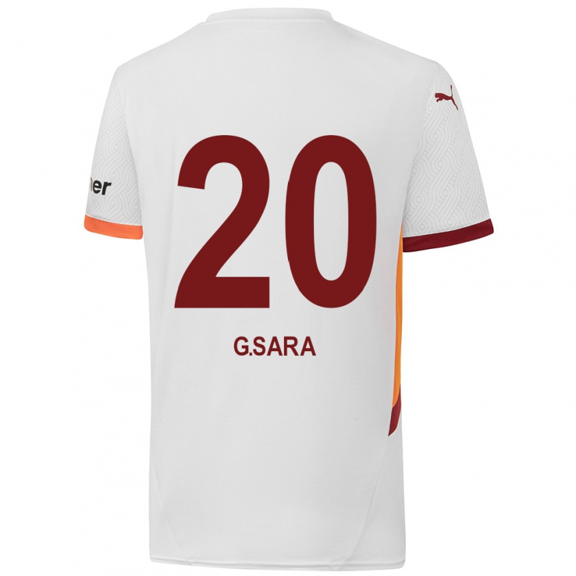 Kandiny Herren Gabriel Sara #20 Weiß Gelb Rot Auswärtstrikot Trikot 2024/25 T-Shirt