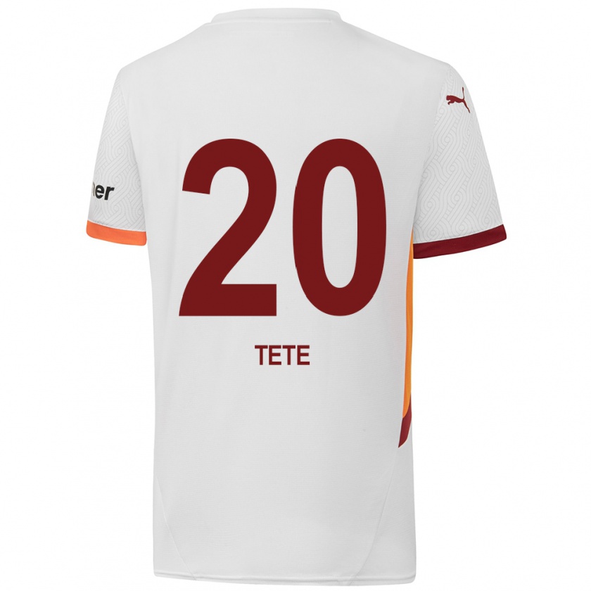 Kandiny Herren Tetê #20 Weiß Gelb Rot Auswärtstrikot Trikot 2024/25 T-Shirt