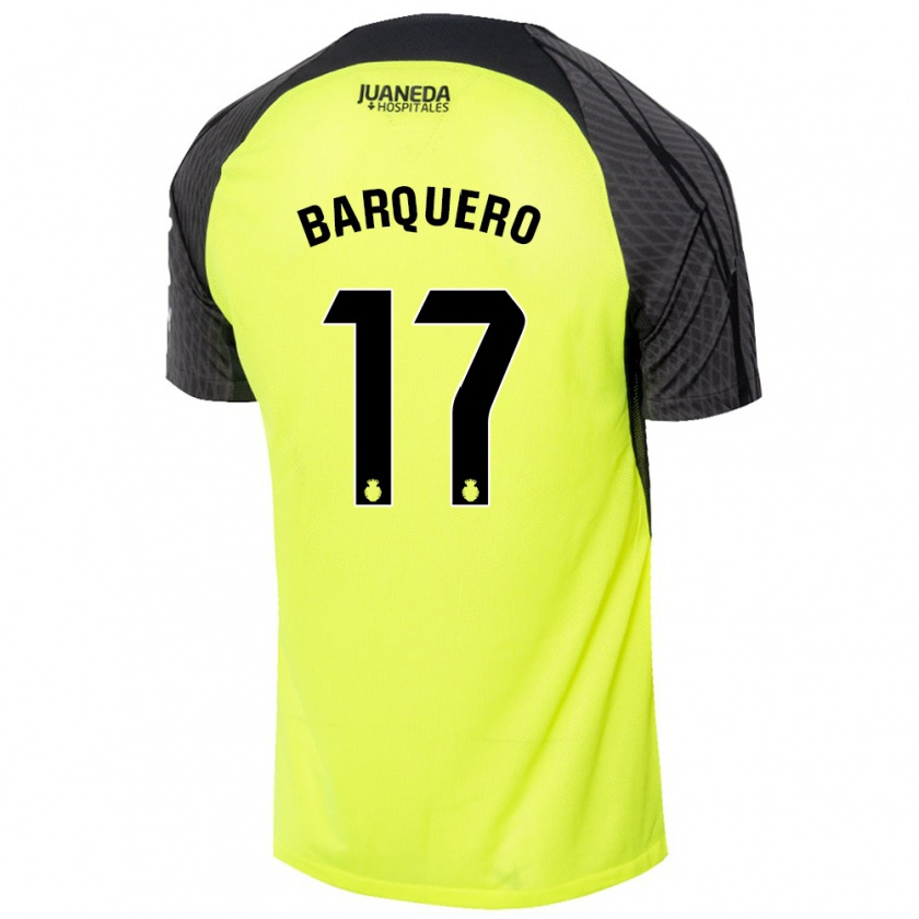 Kandiny Herren Adrián Barquero #17 Fluoreszierend Grün Schwarz Auswärtstrikot Trikot 2024/25 T-Shirt