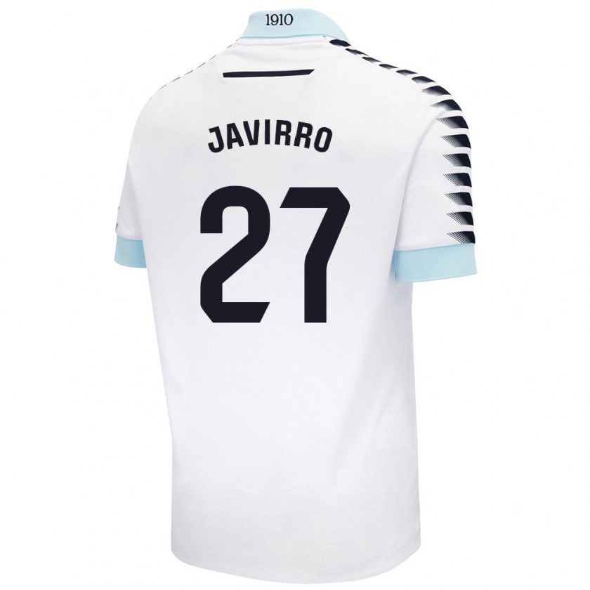 Kandiny Herren Javirro #27 Weiß Blau Auswärtstrikot Trikot 2024/25 T-Shirt