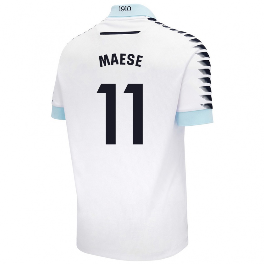 Kandiny Herren María Del Carmen Maese Gaitán #11 Weiß Blau Auswärtstrikot Trikot 2024/25 T-Shirt