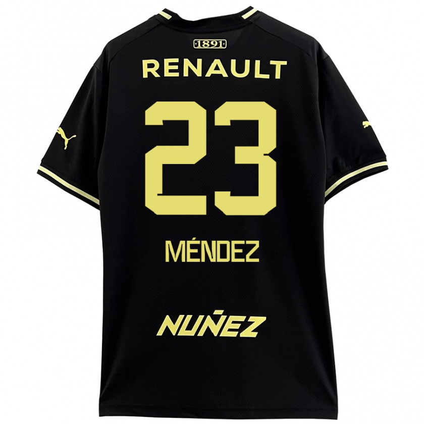 Kandiny Herren Javier Méndez #23 Schwarz Gelb Auswärtstrikot Trikot 2024/25 T-Shirt