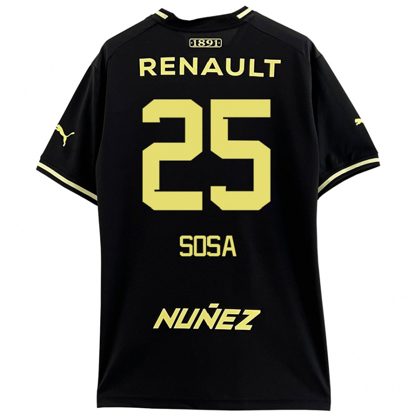 Kandiny Herren Ignacio Sosa #25 Schwarz Gelb Auswärtstrikot Trikot 2024/25 T-Shirt