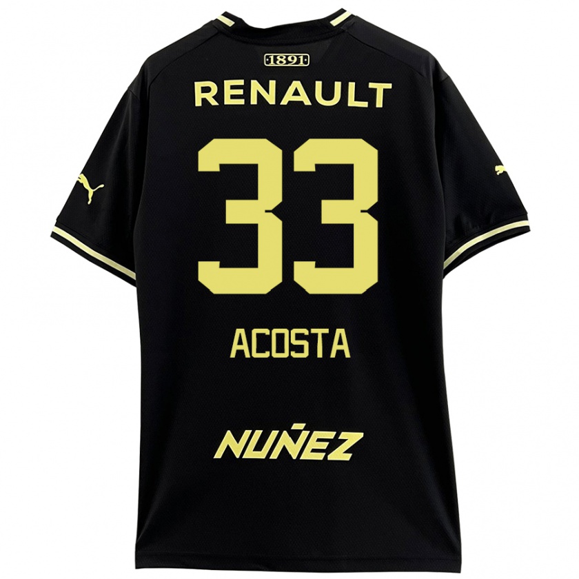 Kandiny Herren Nahuel Acosta #33 Schwarz Gelb Auswärtstrikot Trikot 2024/25 T-Shirt