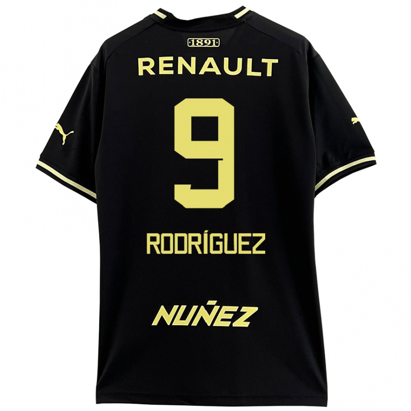 Kandiny Herren Agustín Rodríguez #9 Schwarz Gelb Auswärtstrikot Trikot 2024/25 T-Shirt