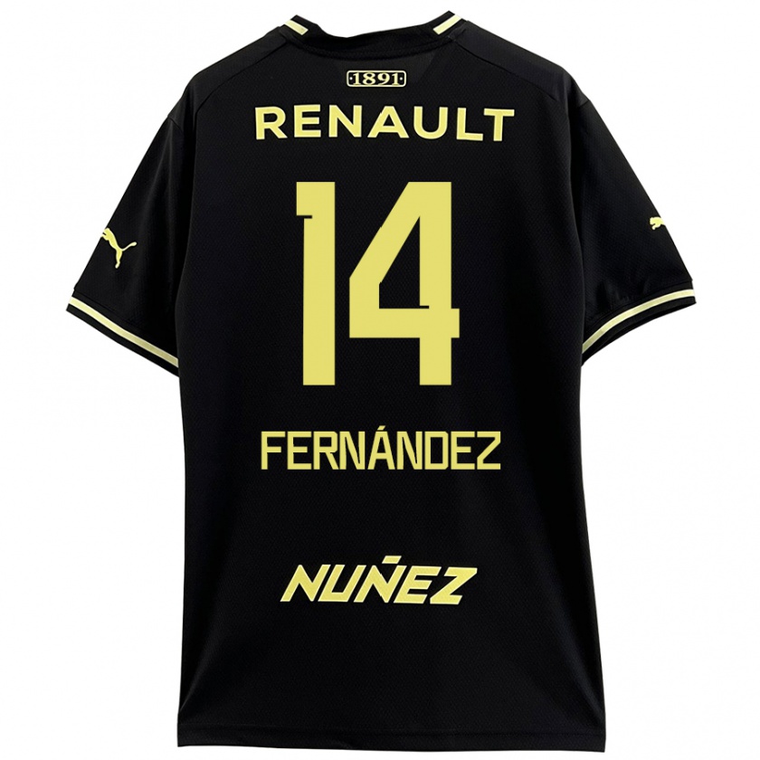 Kandiny Herren Faustino Fernández #14 Schwarz Gelb Auswärtstrikot Trikot 2024/25 T-Shirt