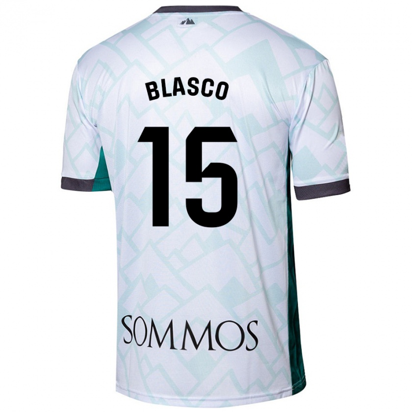 Kandiny Herren Jérémy Blasco #15 Weiß Grün Auswärtstrikot Trikot 2024/25 T-Shirt